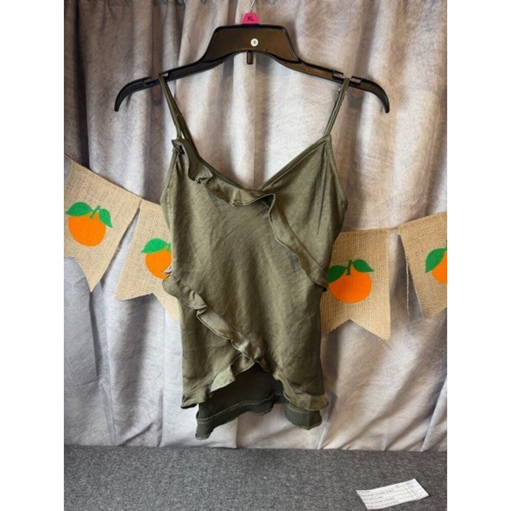 Melrose and Market Olive Green Ruffle Cami Top Size XS - Picture 2 of 7
